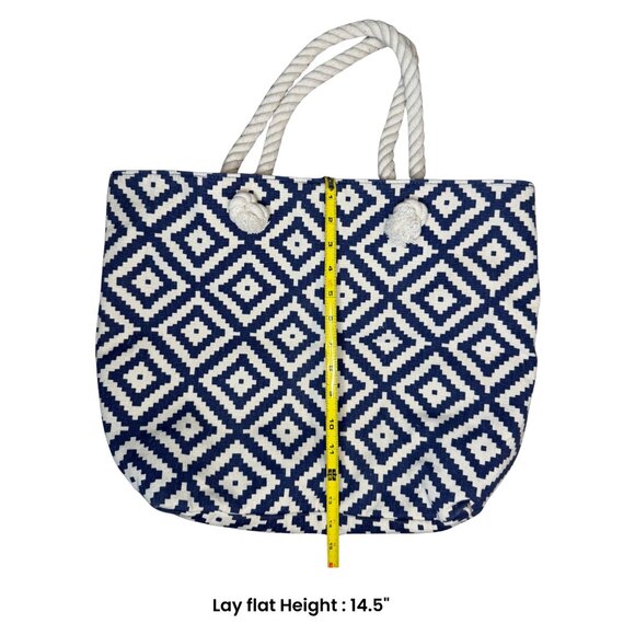 Summer and Rose Beach Tote Navy Ivory - Picture 2 of 4